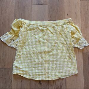 Old Navy Yellow Gingham Top
